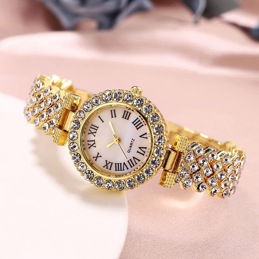 Sophisticated Crystal Bangle Analog Quartz Wristwatch with Elegant Design