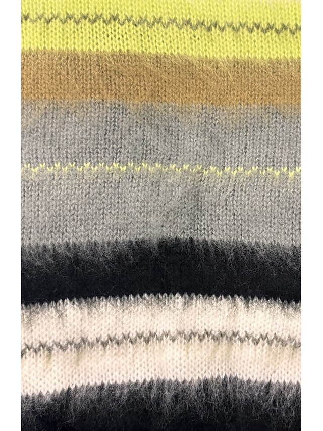 Chunky Knit Crew Neck Oversized Stripe Pullover Sweater for Casual Fall and Winter Wear