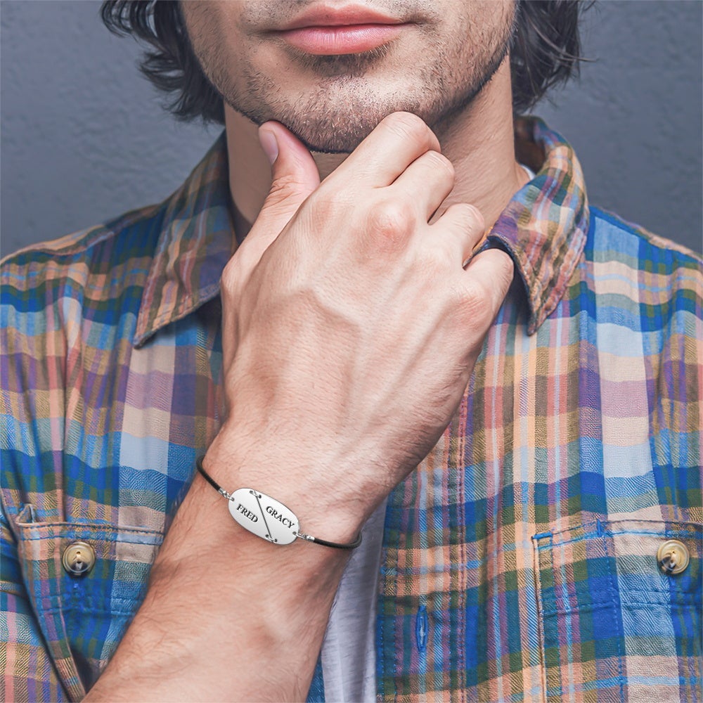 Custom Engraved Two Name Bracelet Valentine's Gift for Her